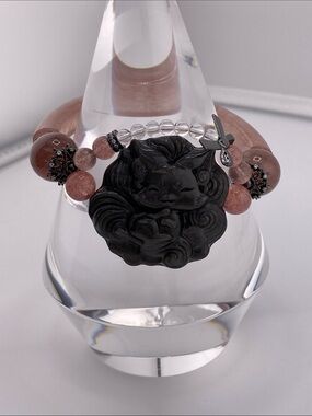 Strawberry Quartz Half-Bangle Bracelet - The Gem Studio